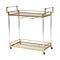 Baxton Studio Savannah Contemporary Glam and Luxe Gold Metal and Glass Wine Cart 220-12524-ZORO - alternate 9